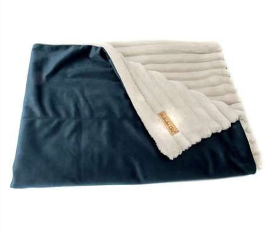 Manta Cobertor dupla face Cor: Azul Marinho/Branco Soft - Tam M