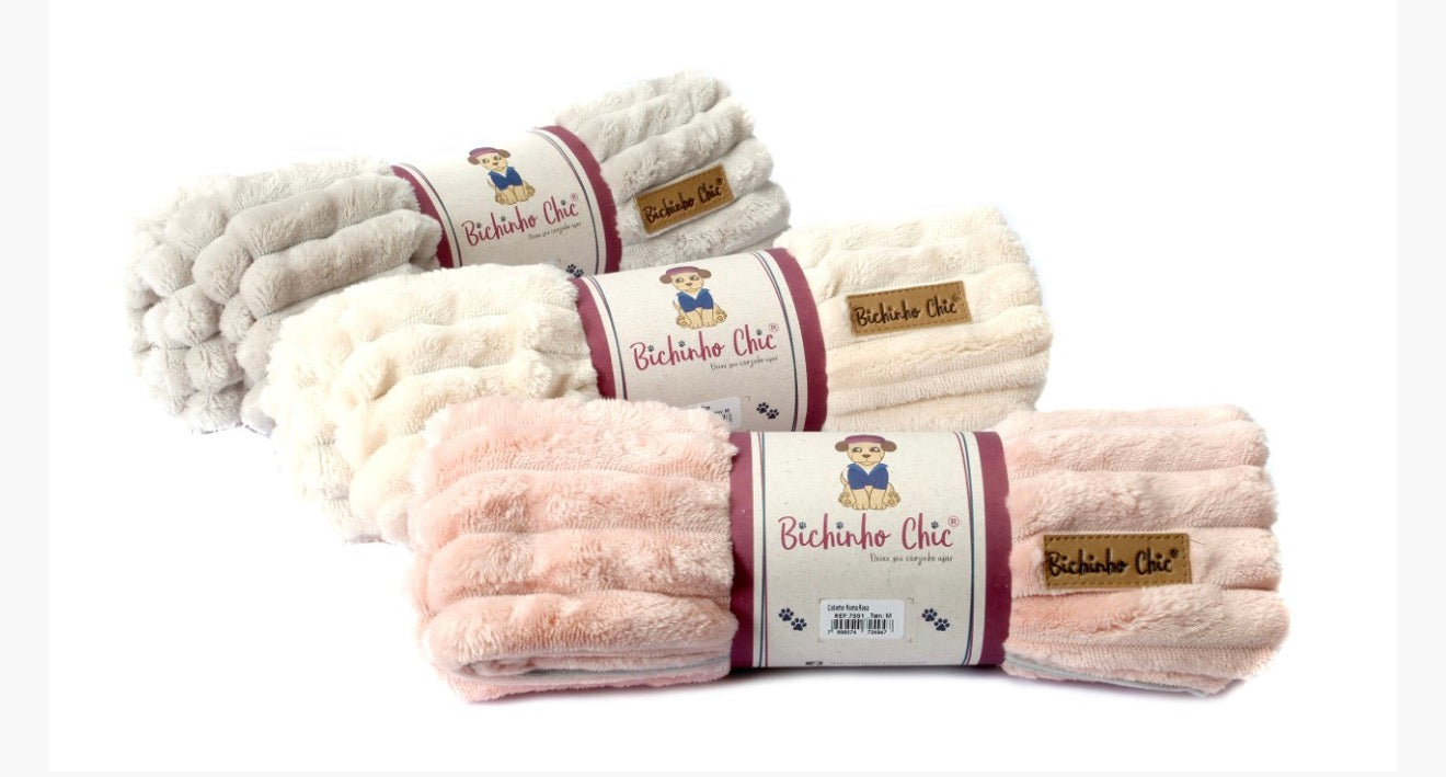 Manta Dupla Face para Cães e Gatos – Tamanho M - Cor Rosa / Cinza