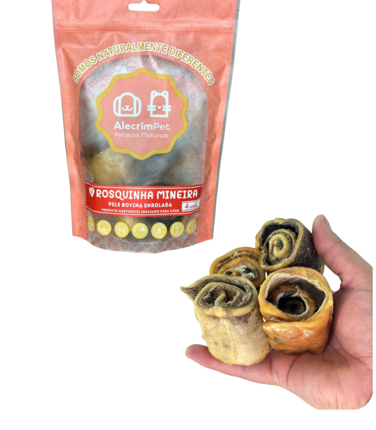 Mordedor Natural - Rosquinha Mineira - 4 Un - Alecrim Pet