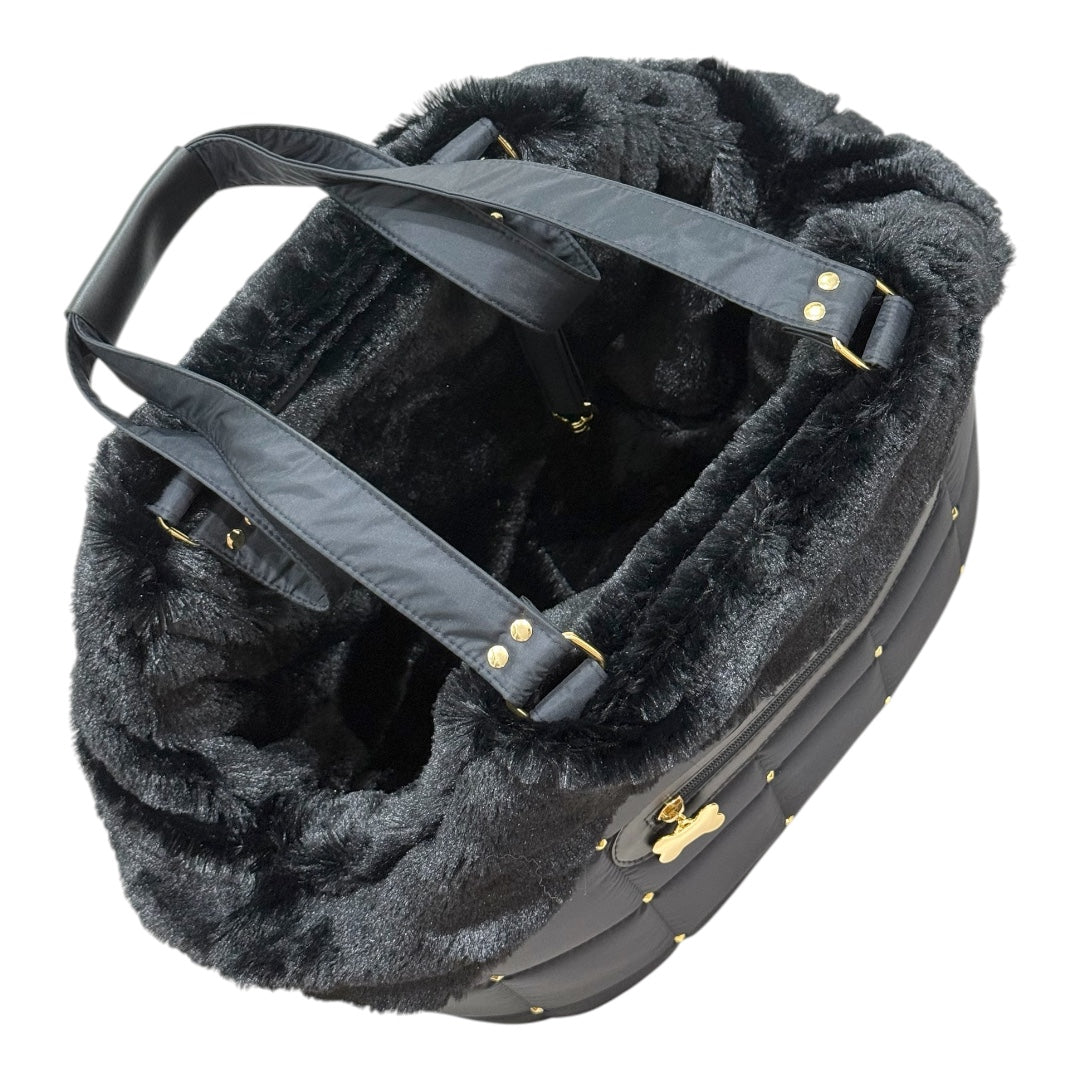 Bolsa de Passeio Modelo Venêto – Cor Preta – Tam M – Acompanha Manta Térmica Cor Preta
