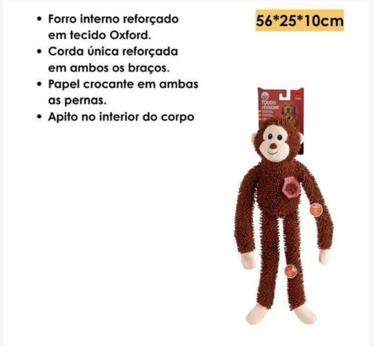 Brinquedo Interativo MACACO com Corda Tough - FOFOS