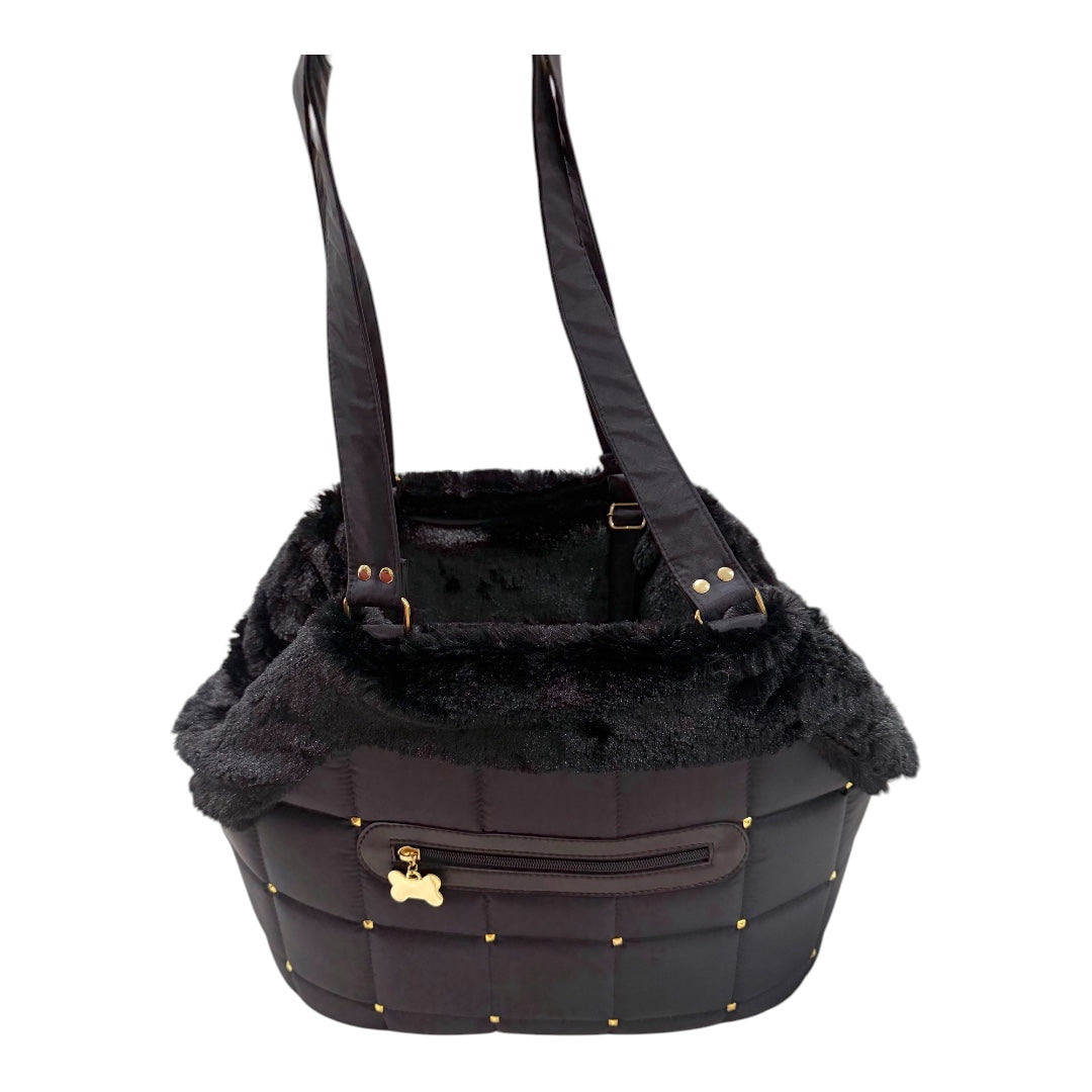 Bolsa de Passeio Modelo Venêto – Cor Preta – Tam M – Acompanha Manta Térmica Cor Preta