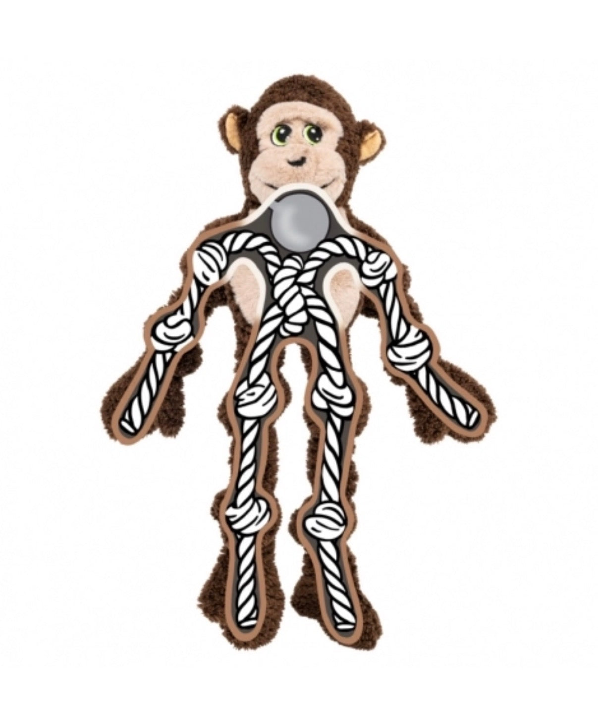 Brinquedo de Pelúcia Interativo Kong Knots Monkey - Brinquedo Interativo Tam G 46 cm