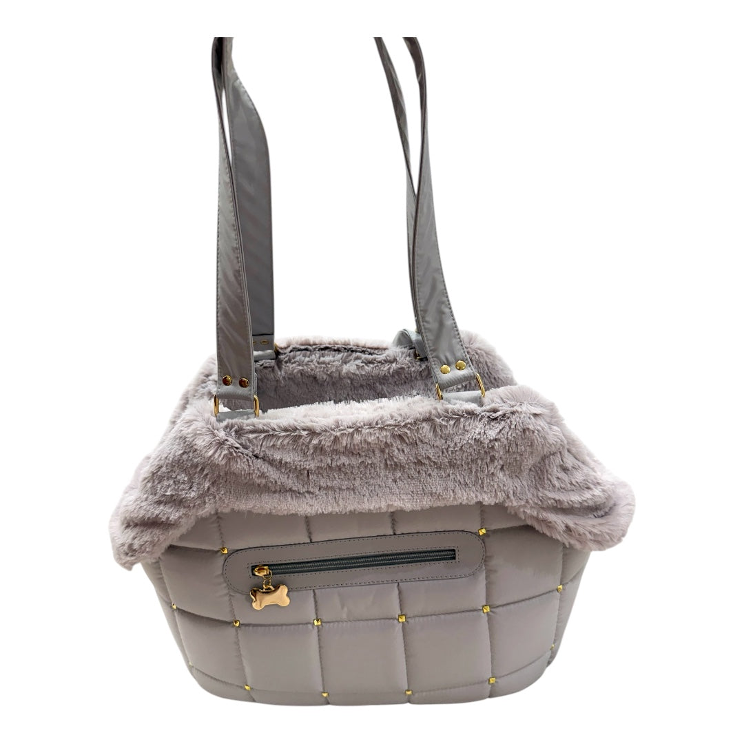 Bolsa de Passeio Modelo Venêto – Cor Prata – Tam M – Acompanha Manta Térmica Cor Prata
