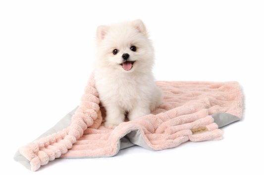 Manta Dupla Face para Cães e Gatos – Tamanho M - Cor Rosa / Cinza