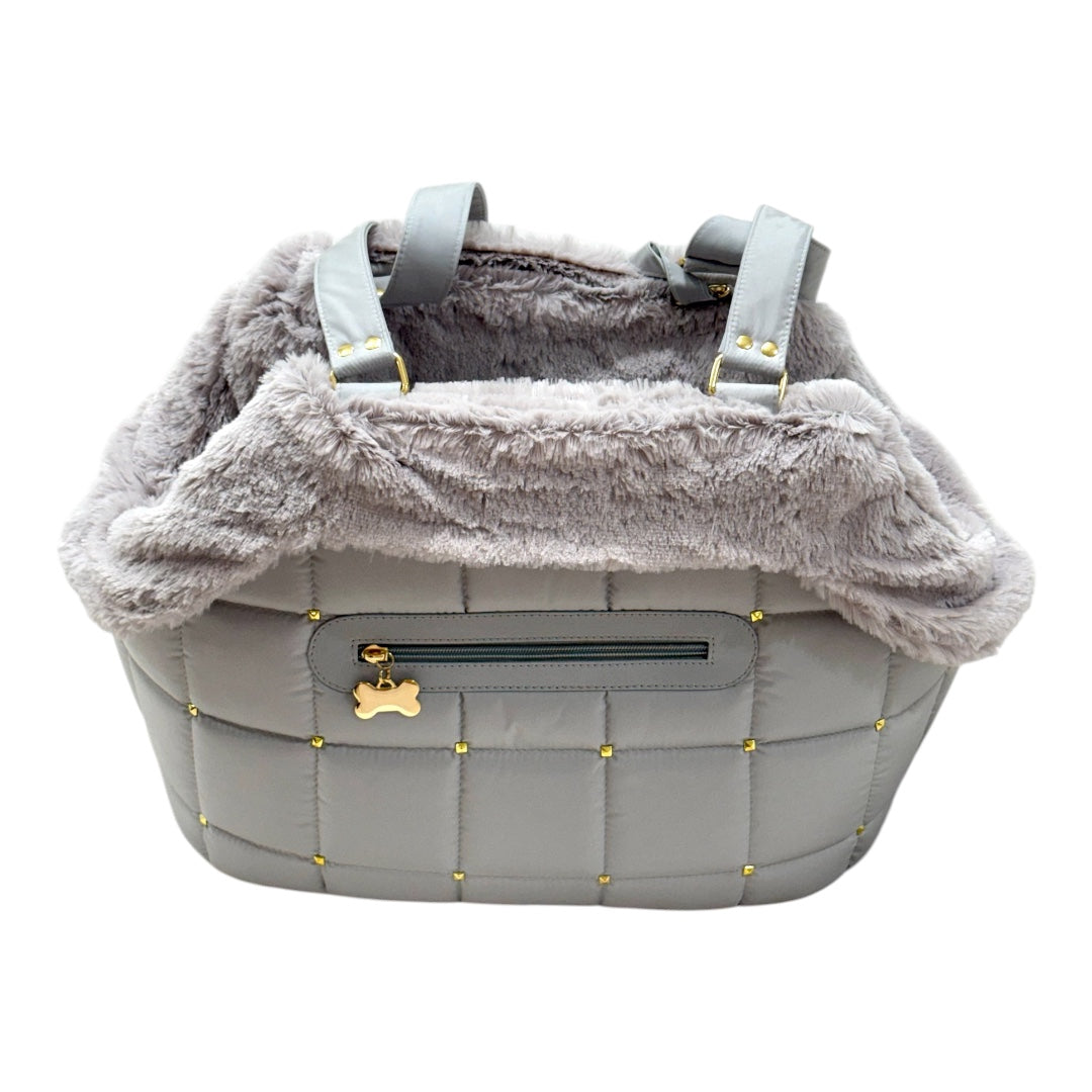 Bolsa de Passeio Modelo Venêto – Cor Prata – Tam M – Acompanha Manta Térmica Cor Prata