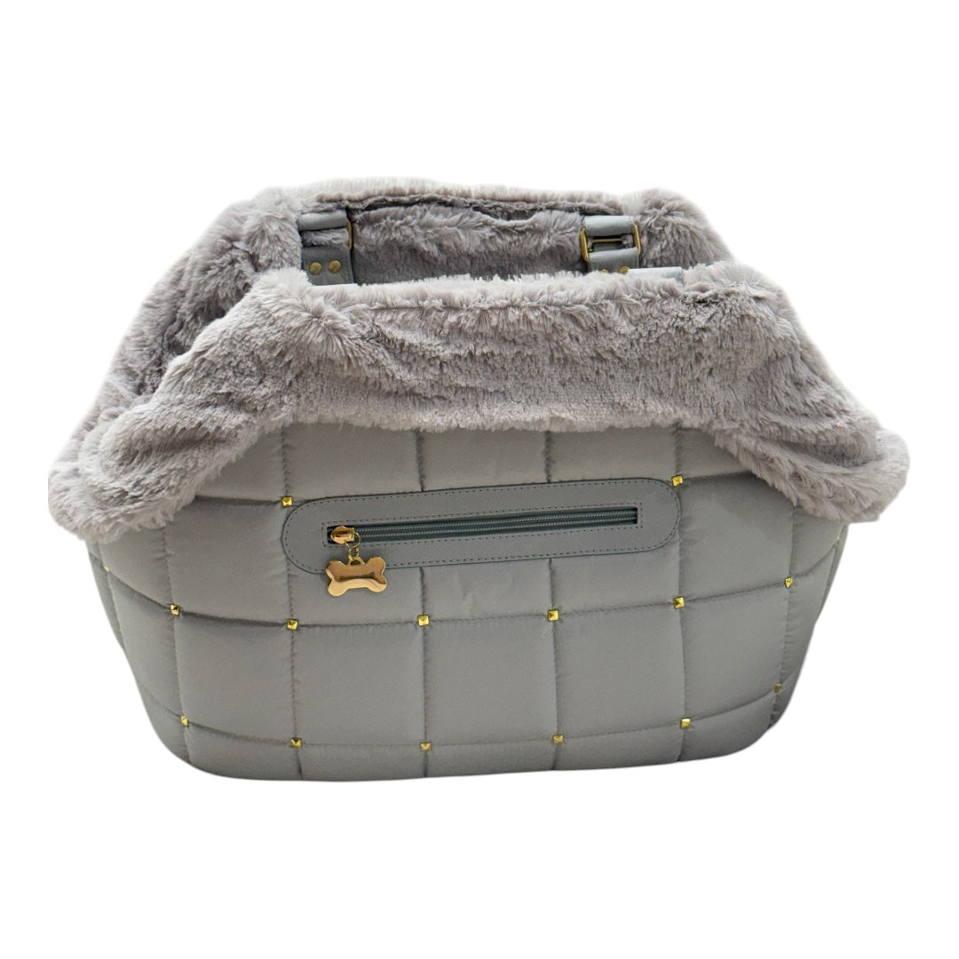 Bolsa de Passeio Modelo Venêto – Cor Prata – Tam M – Acompanha Manta Térmica Cor Prata
