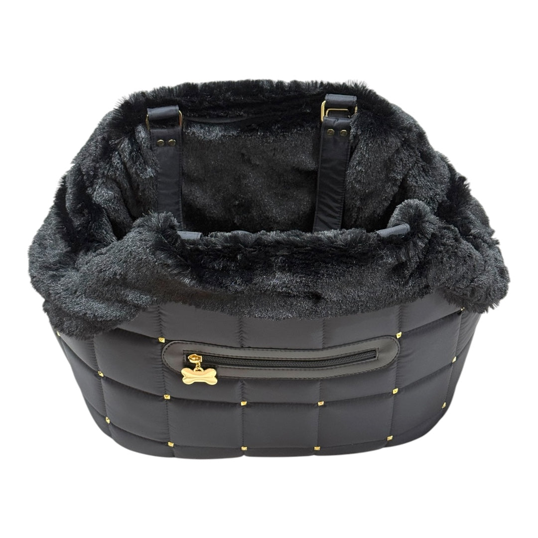 Bolsa de Passeio Modelo Venêto – Cor Preta – Tam M – Acompanha Manta Térmica Cor Preta