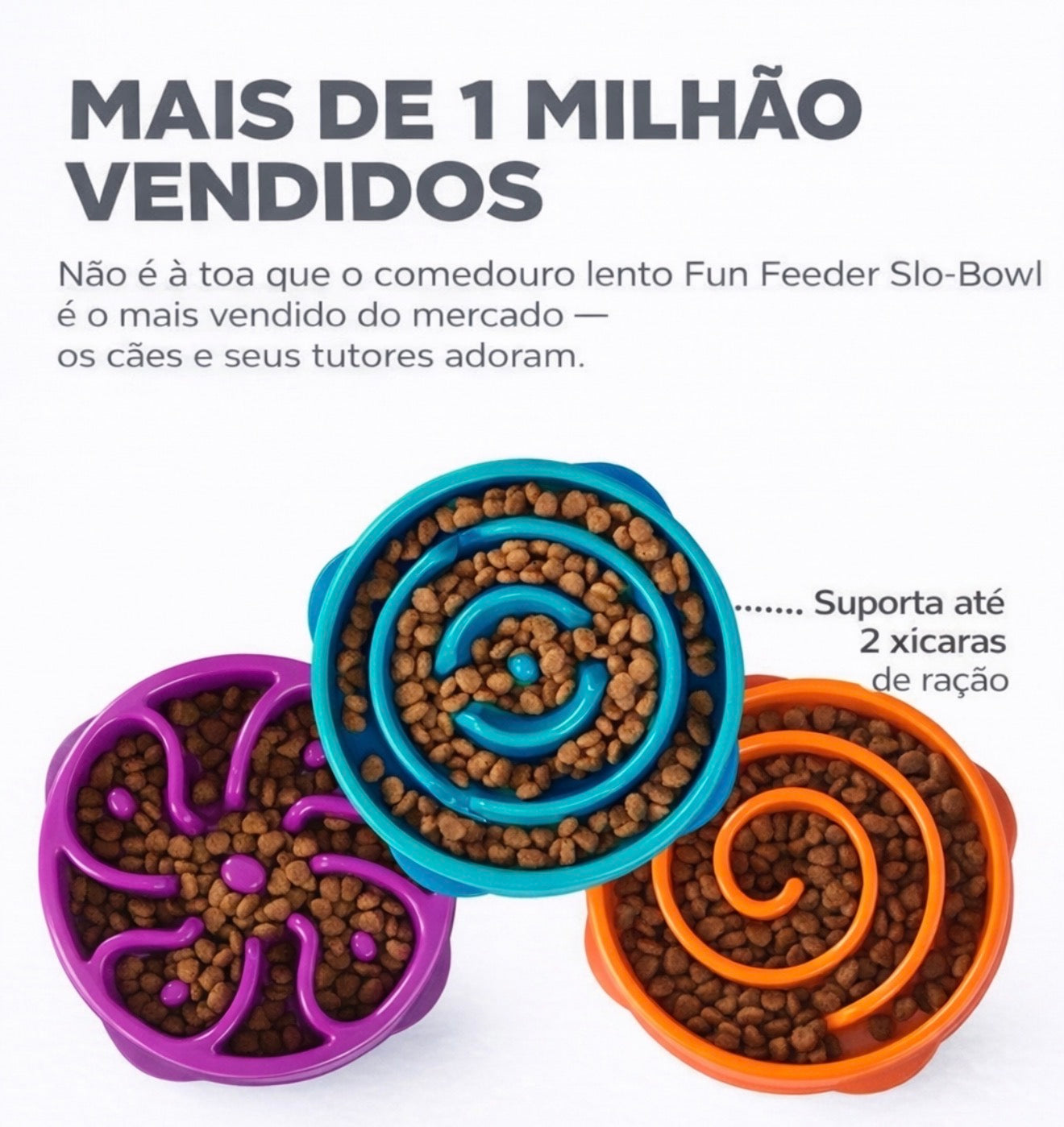 Comedouro Lento Fun Feeder - Outward Hound - Roxo - Tam P