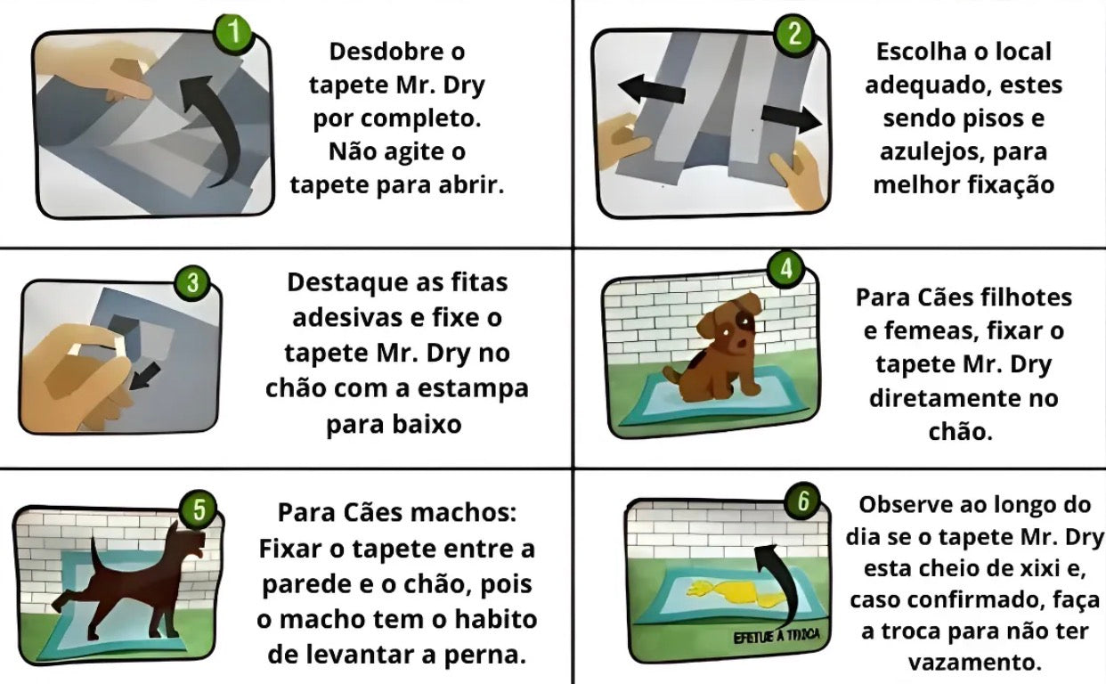 Tapete Higiênico Mr Dry com 30 Unidades - Tam 60x60