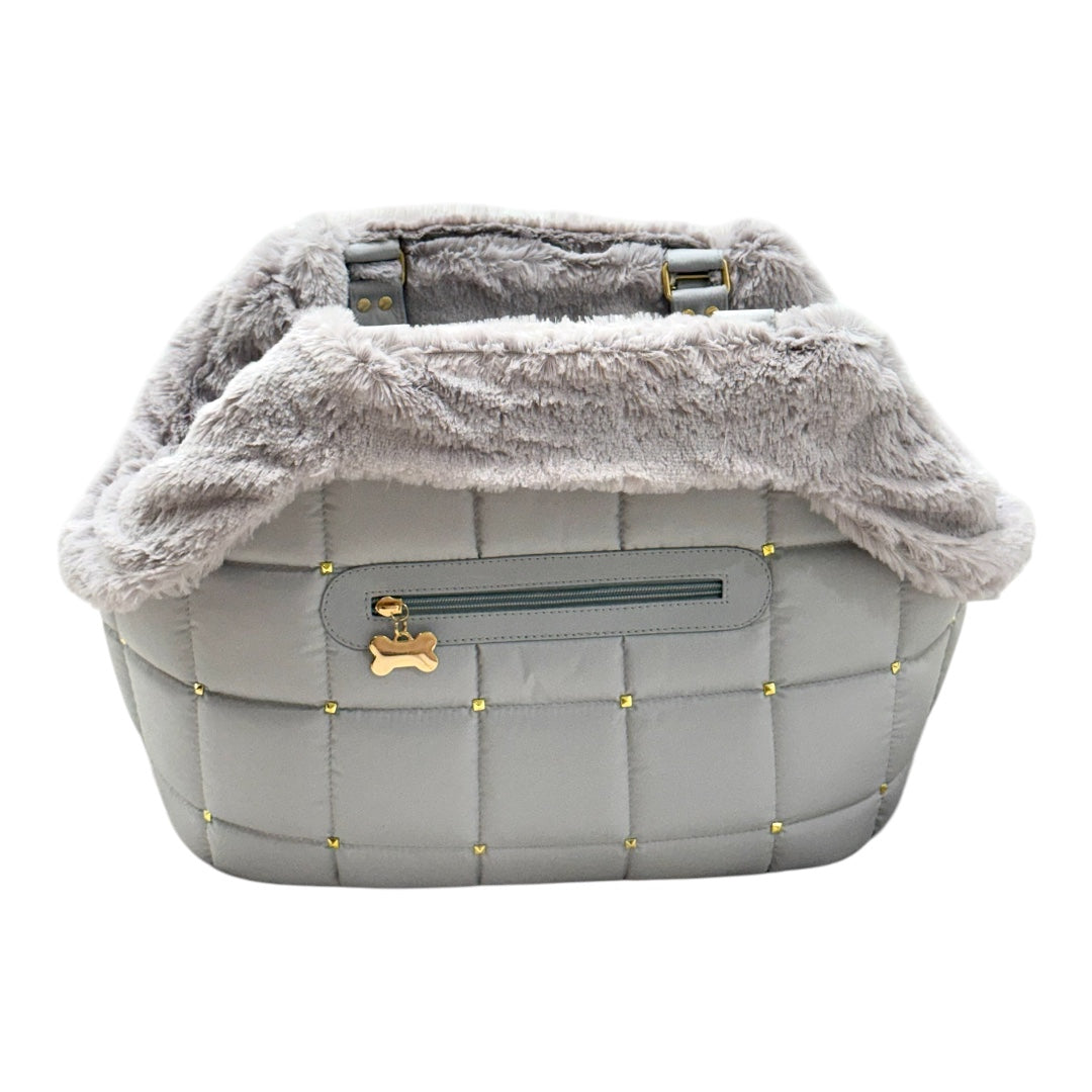Bolsa de Passeio Modelo Venêto – Cor Prata – Tam M – Acompanha Manta Térmica Cor Prata