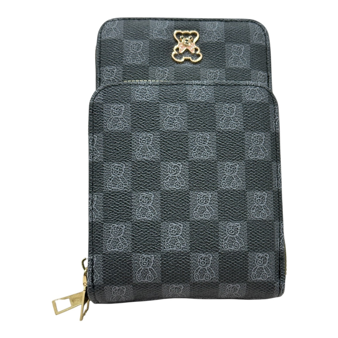 Mini Bolsa Multiuso e Porta Celular com Alça Transversal - Coleção Bear - Cor : Preta