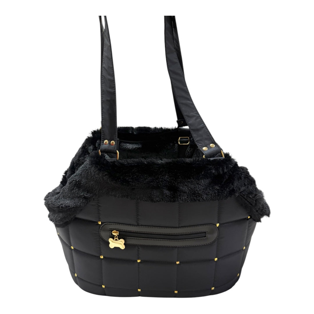 Bolsa de Passeio Modelo Venêto – Cor Preta – Tam M – Acompanha Manta Térmica Cor Preta
