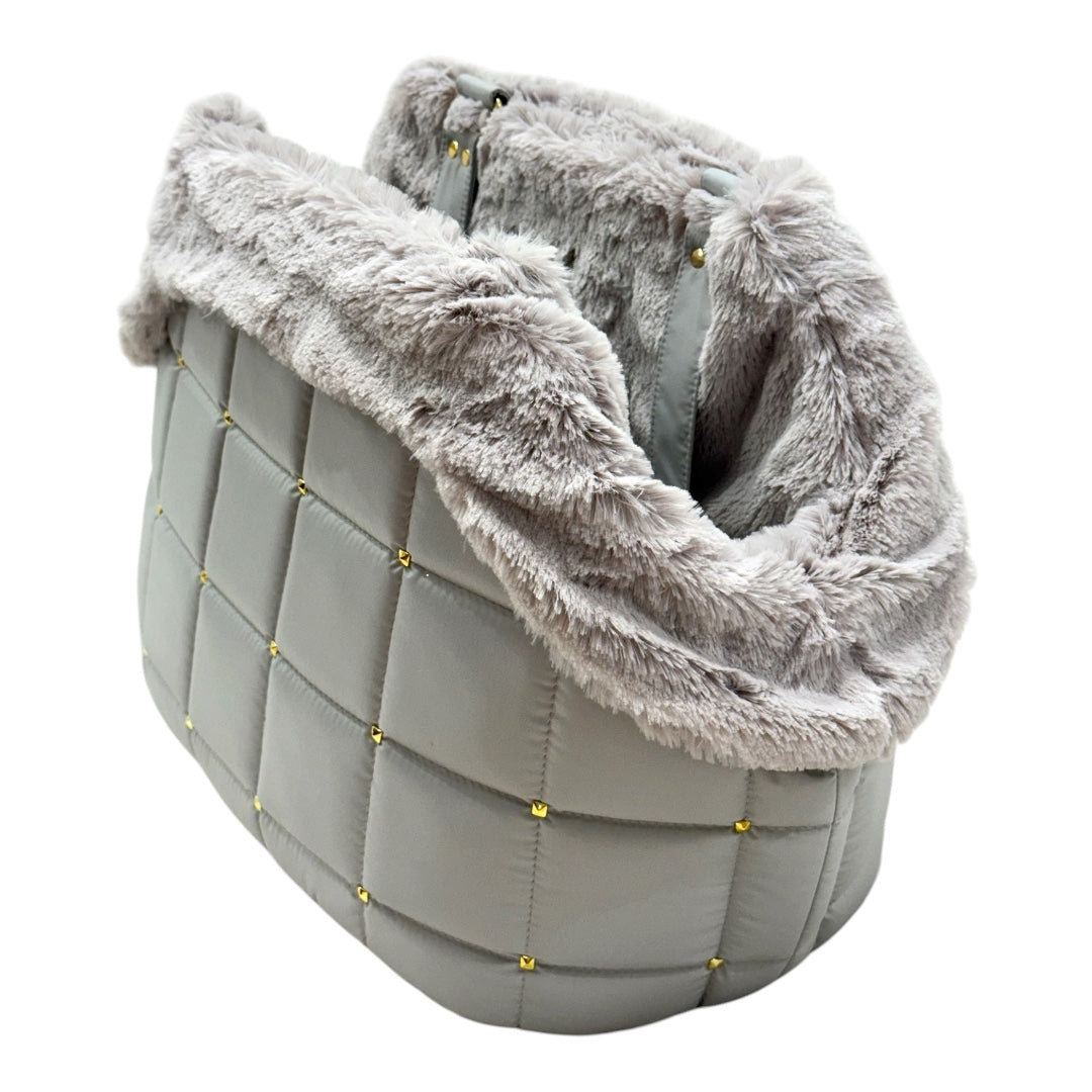 Bolsa de Passeio Modelo Venêto – Cor Prata – Tam M – Acompanha Manta Térmica Cor Prata