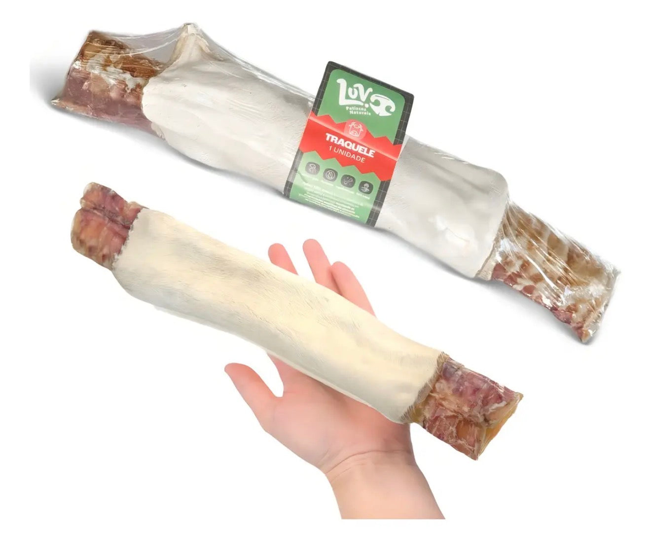 Traquele Mordedor Natural de Traqueia e Pele Bovina 1Un - LUV