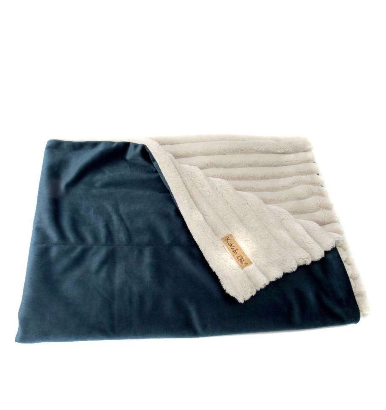 Manta Cobertor dupla face Cor: Azul Marinho/Branco Soft - Tam M