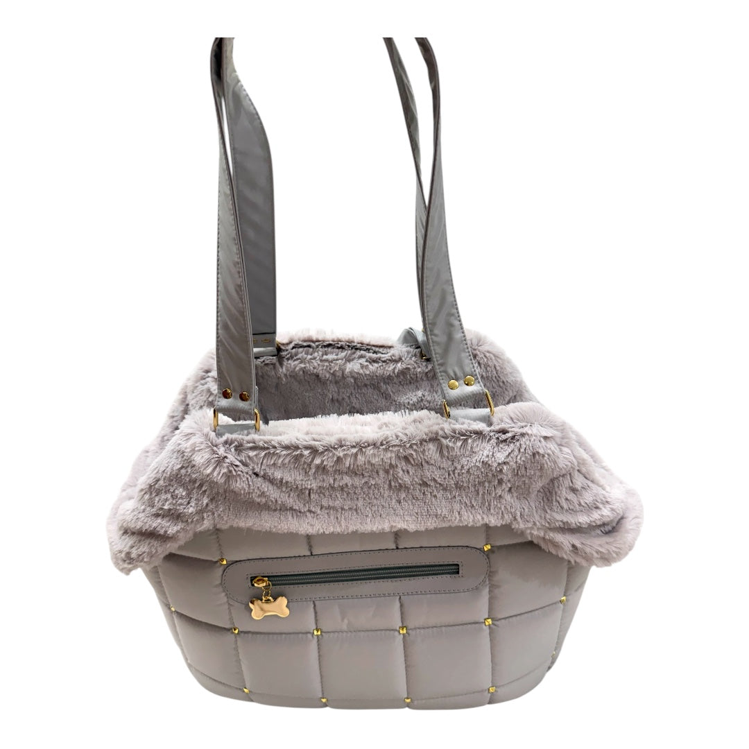 Bolsa de Passeio Modelo Venêto – Cor Prata – Tam M – Acompanha Manta Térmica Cor Prata