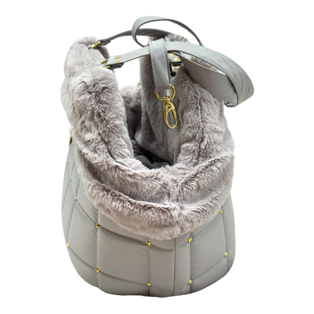 Bolsa de Passeio Modelo Venêto – Cor Prata – Tam M – Acompanha Manta Térmica Cor Prata