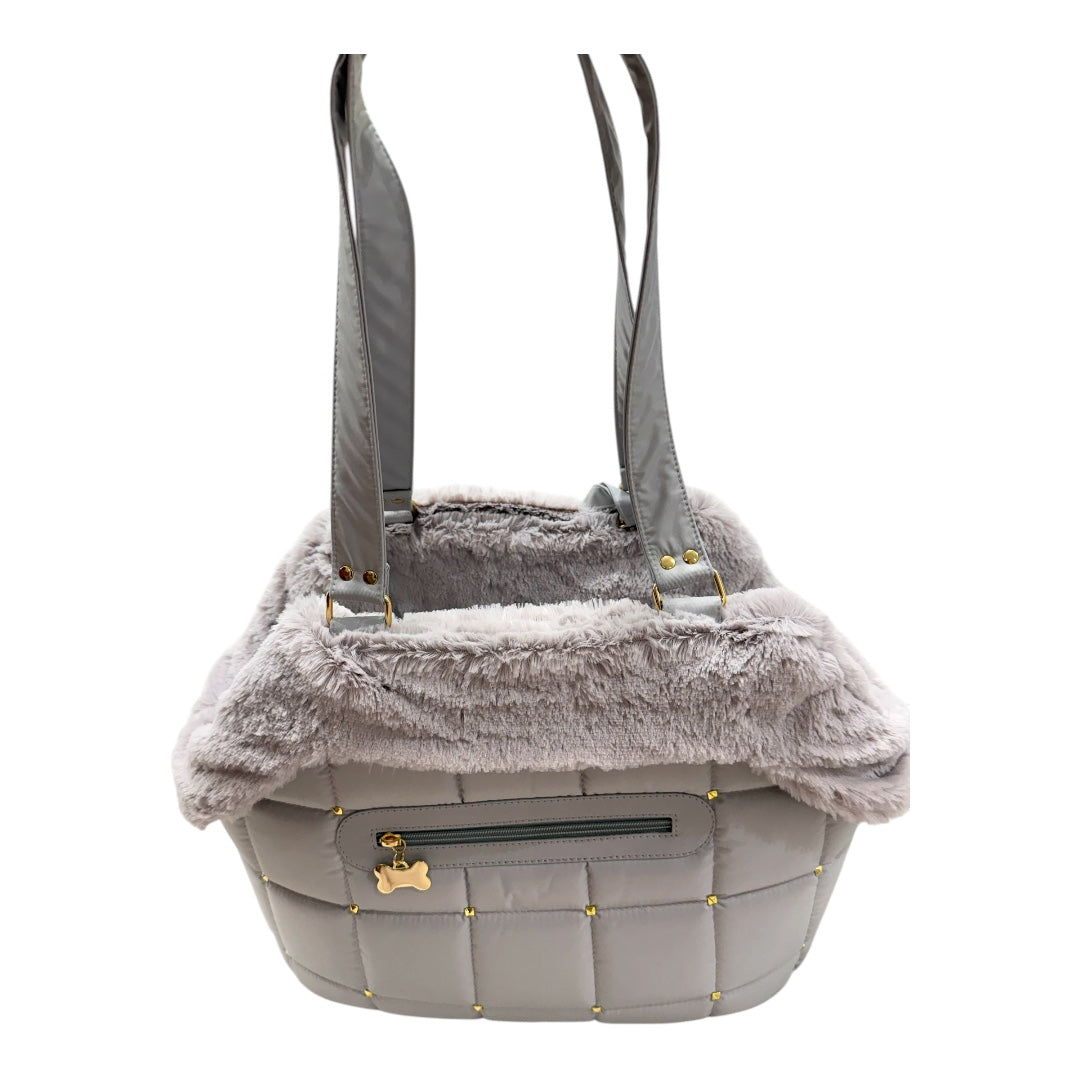 Bolsa de Passeio Modelo Venêto – Cor Prata – Tam M – Acompanha Manta Térmica Cor Prata