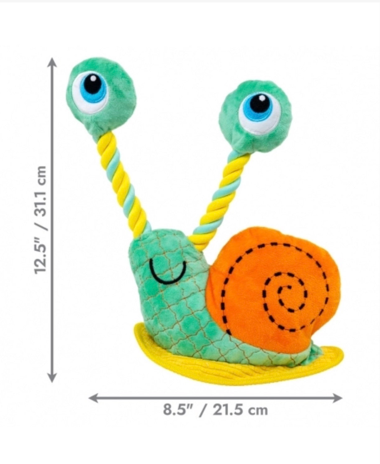 Brinquedo de Pelúcia Interativo Kong Bendeez Snail - Caracol - Tam G