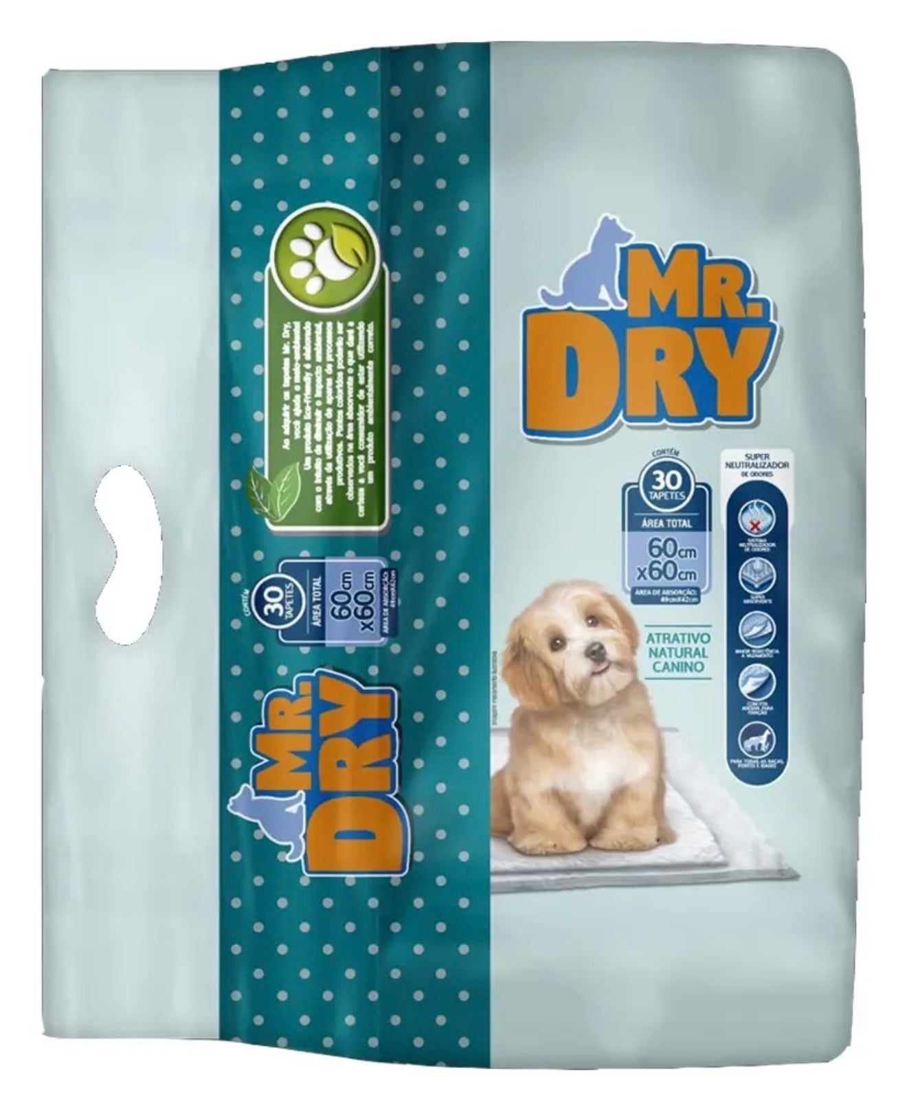 Tapete Higiênico Mr Dry com 30 Unidades - Tam 60x60