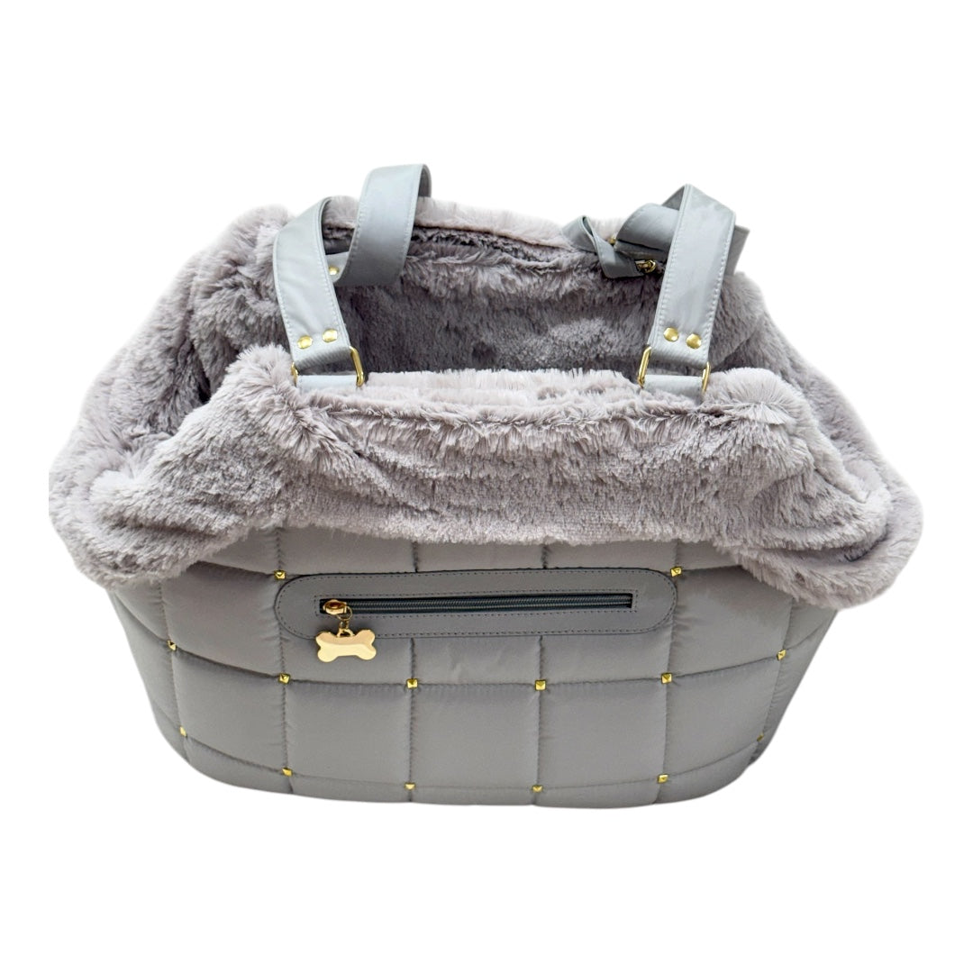 Bolsa de Passeio Modelo Venêto – Cor Prata – Tam M – Acompanha Manta Térmica Cor Prata