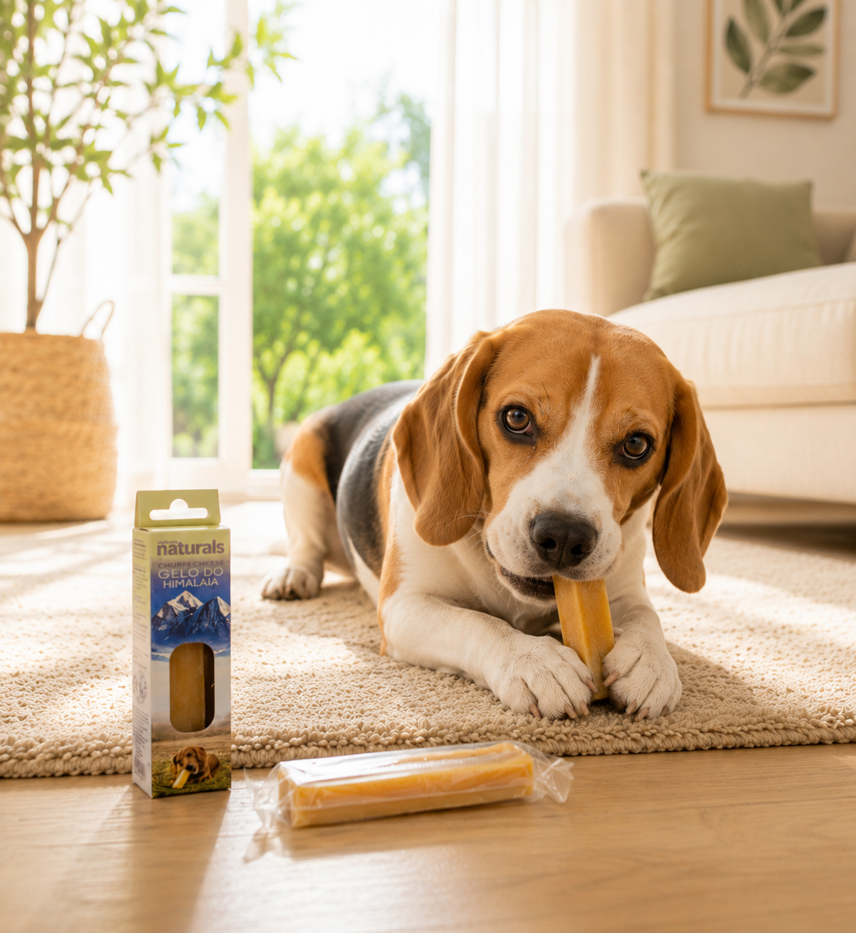 Chhurpi Mordedor Natural para Cães - Queijo de Yak do Himalaia 1 unidade de 100g Tam G