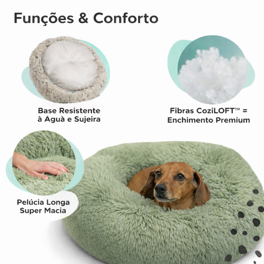 Cama Donut Felpuda - Outward Hound - Tam P - Verde Sage