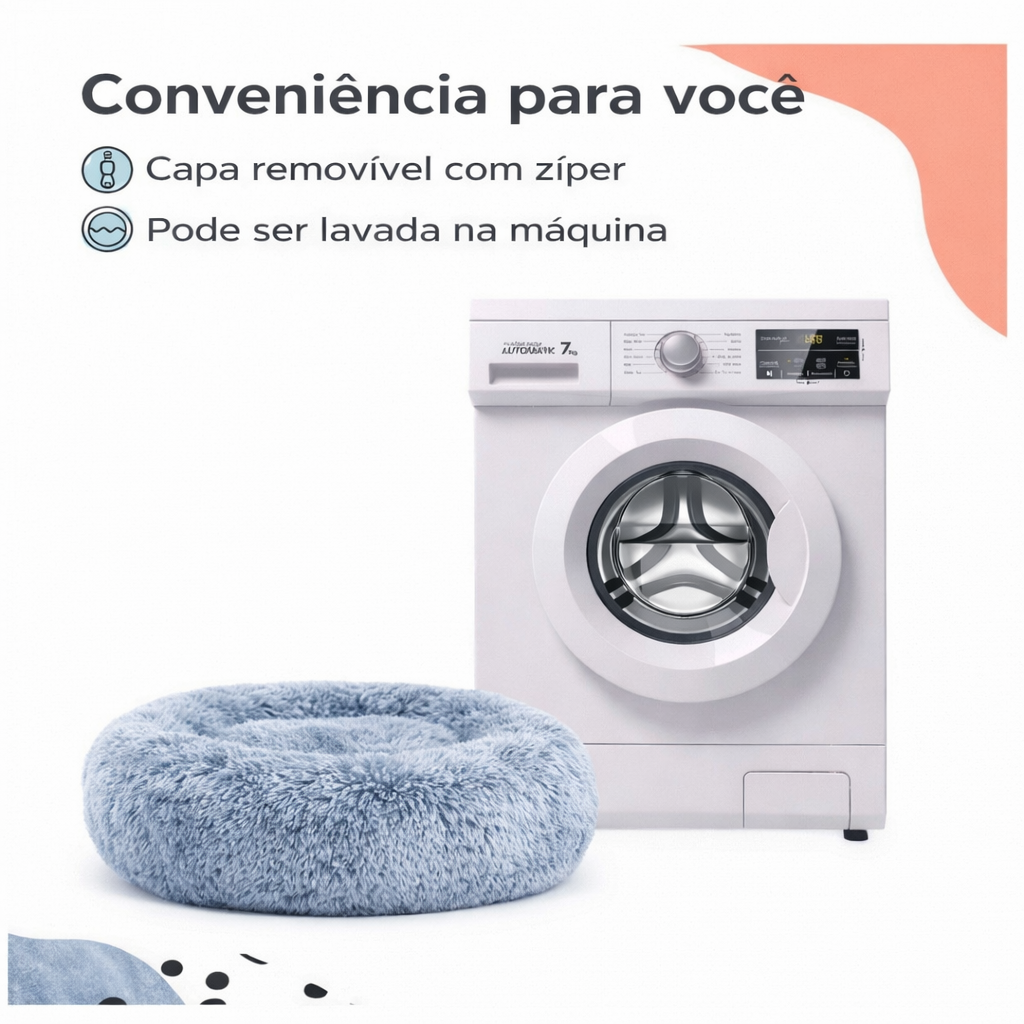 Cama Donut Felpuda -  Outward Hound - Tam G - Denim ( Azul Jeans )