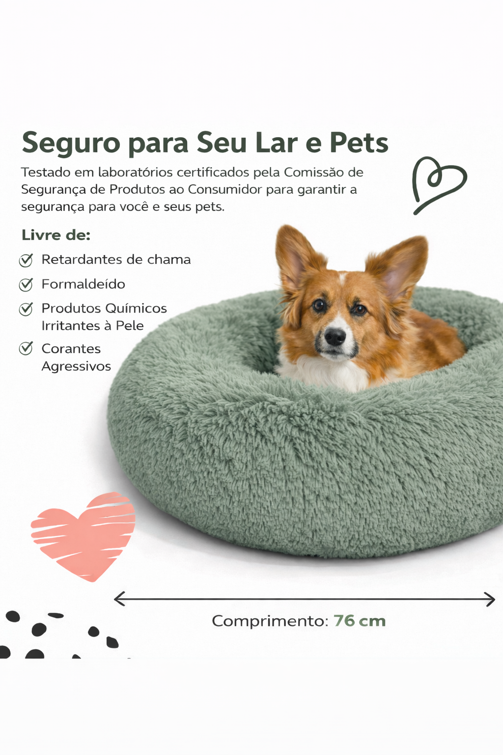Cama Donut Felpuda - Outward Hound - Tam M - Verde Sage