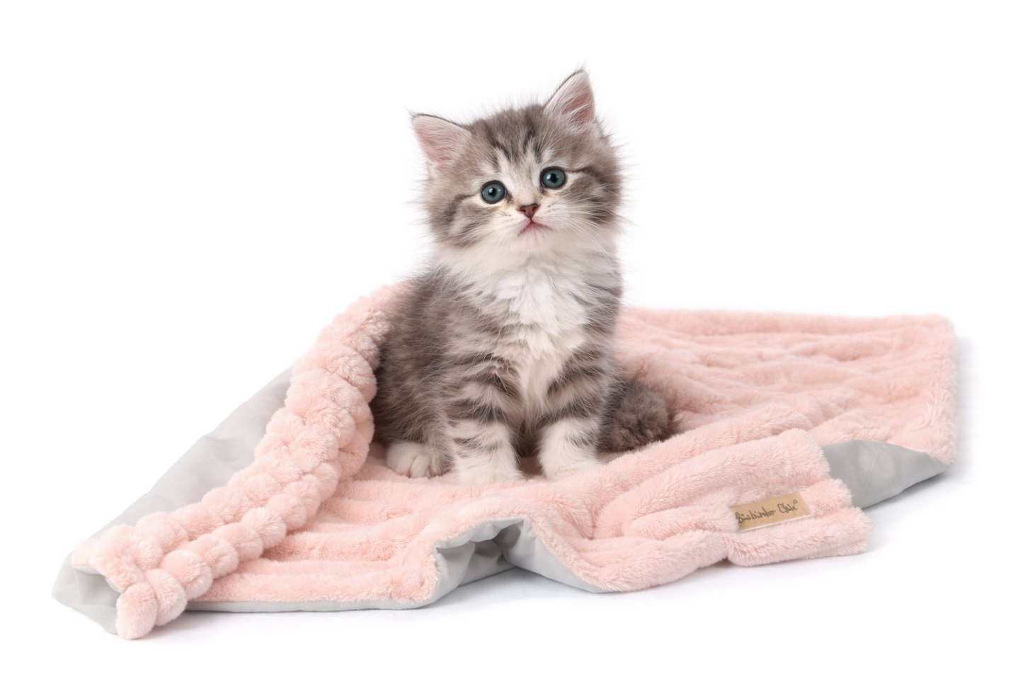 Manta Dupla Face para Cães e Gatos – Tamanho M - Cor Rosa / Cinza