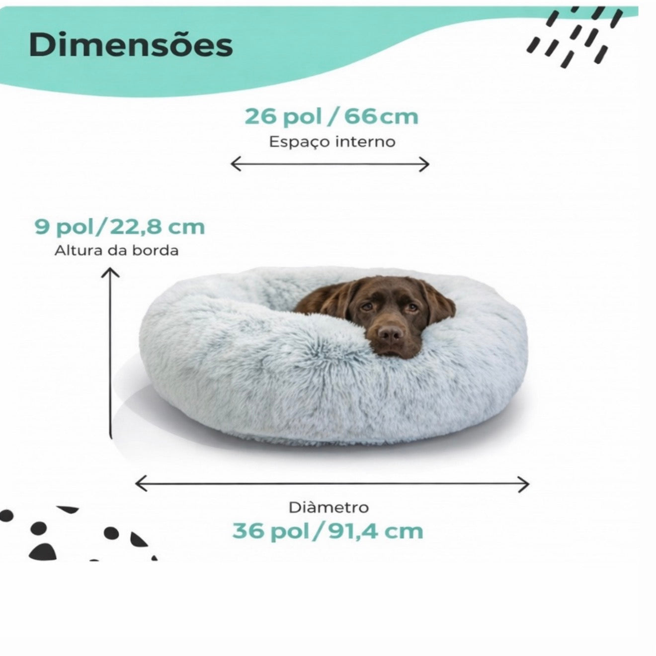 Cama Donut Felpuda -  Outward Hound - Tam G - Denim ( Azul Jeans )